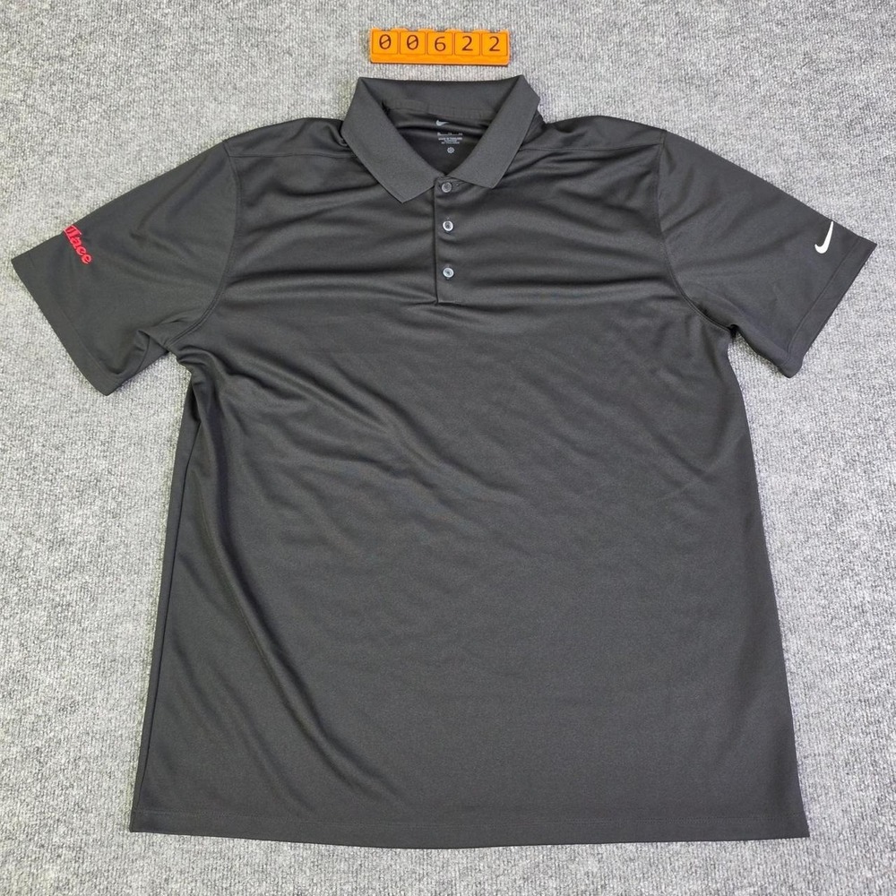 Nike Golf Polo Shirt Mens XL Black Dri-Fit Performance Golf Tee